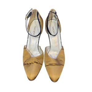 Vintage Charles Jourdan satin heels size 7 fair condition